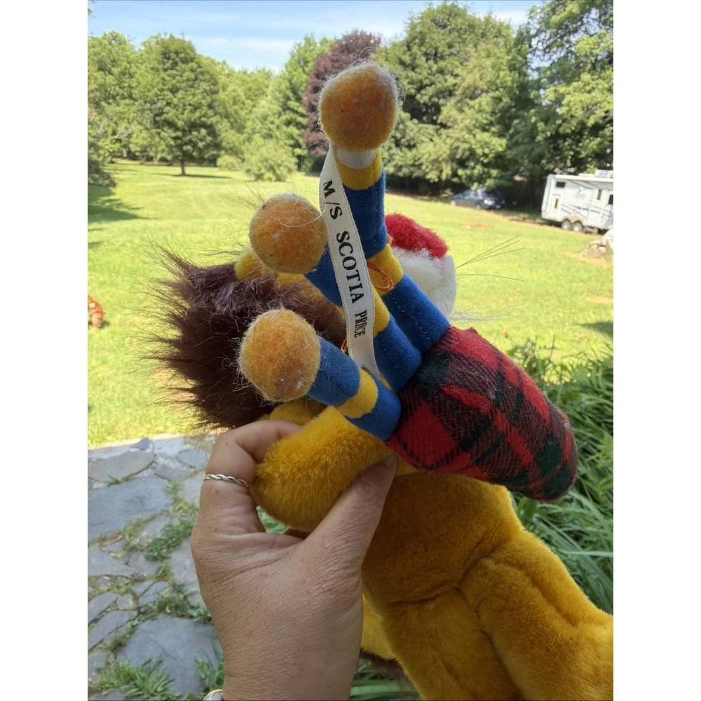 Vintage M/S Scotia Prince Cruise Ferry Lion Mascot Stuffed Bagpipes Souvenir